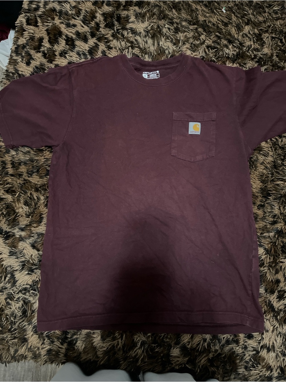 Carhartt Men's Maroon Short-Sleeve Pocket T-Shirt